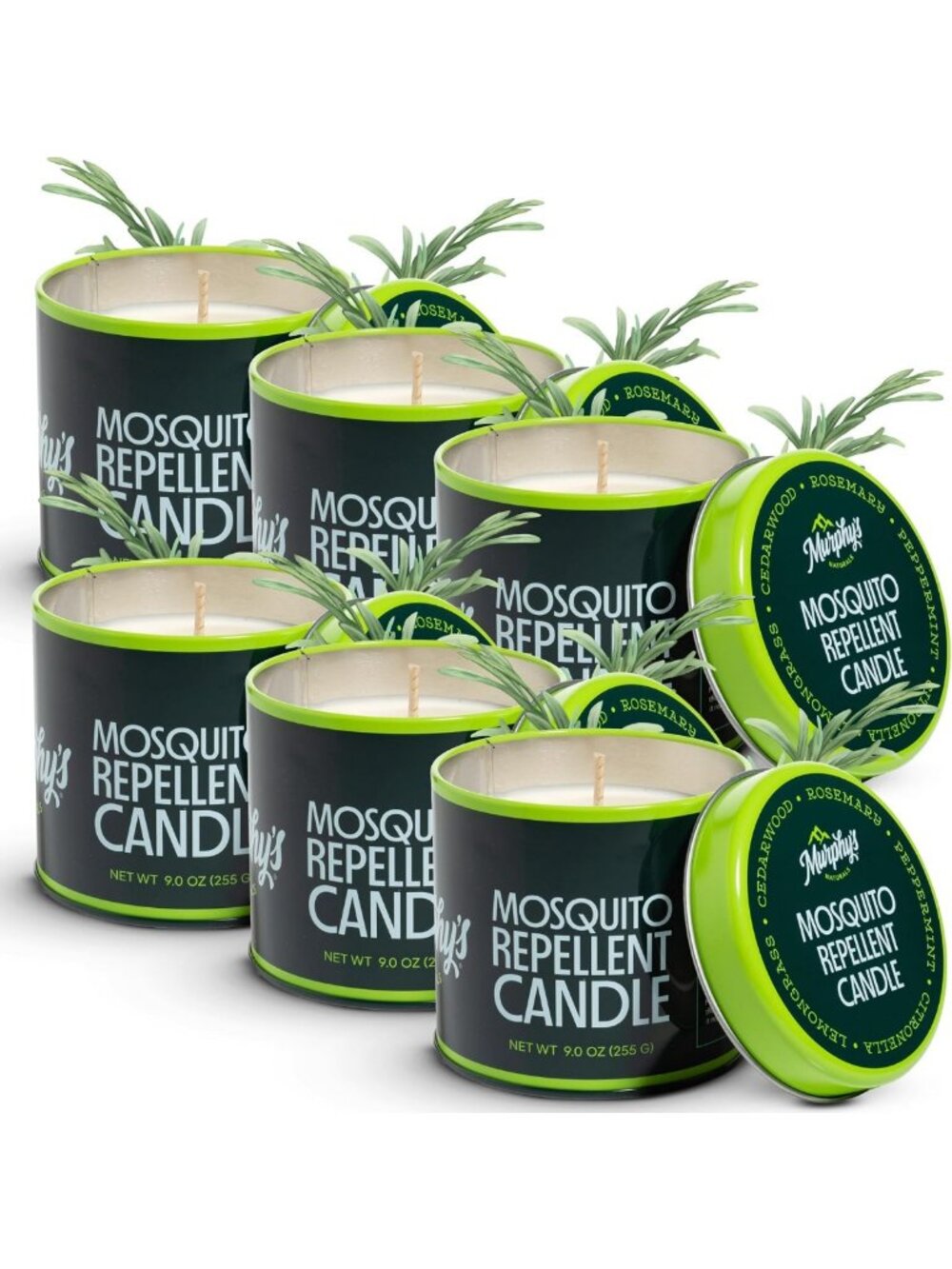 Citronella Mosquito Repellent Candles - 9 oz, Pack of 6, Outdoor Bug Control